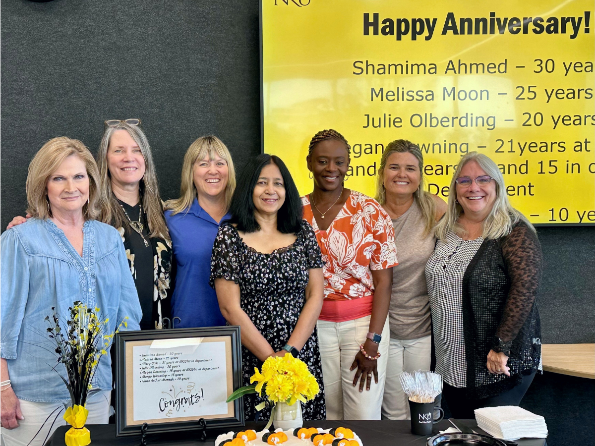 photo of shamima ahmed, julie olberding, missy gish, margo wheatley, melissa moon, nana arthur-mensah,  and megan downing