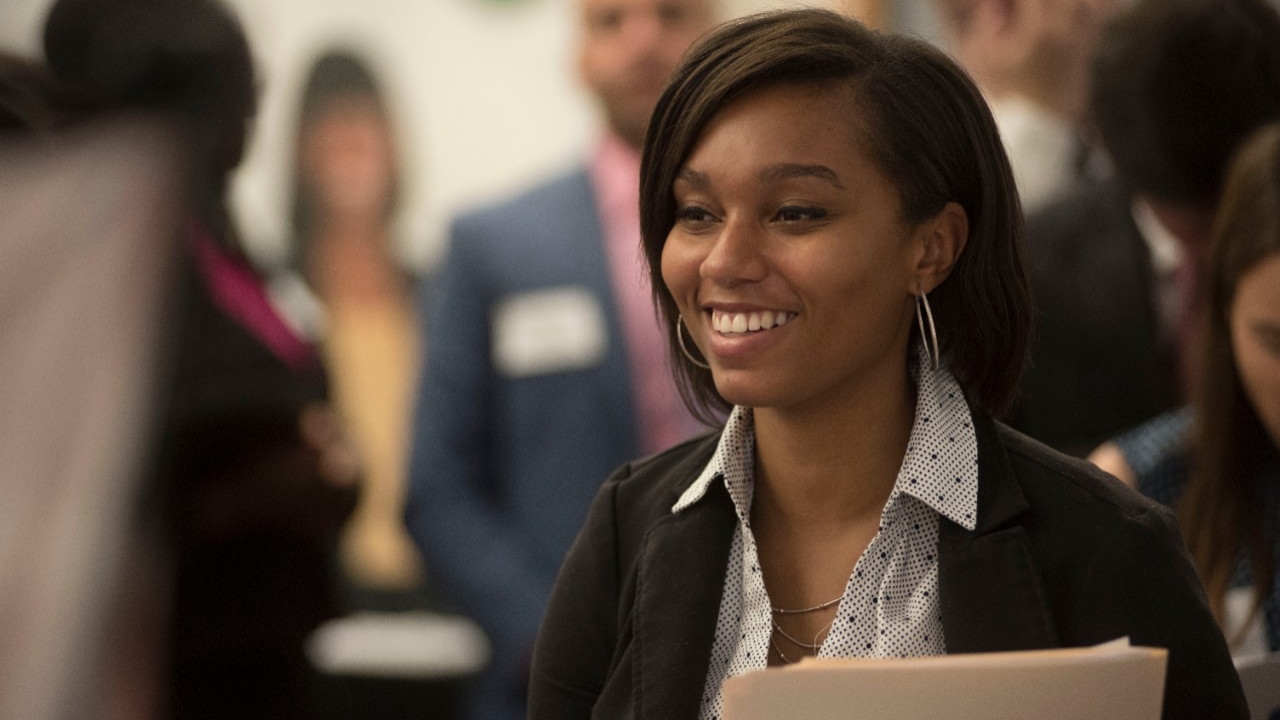 Woman at a career fair